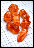 Dice : Dice - Dice Sets - Crystal Caste Orange Transparent Shards - GenCon Aug 2015